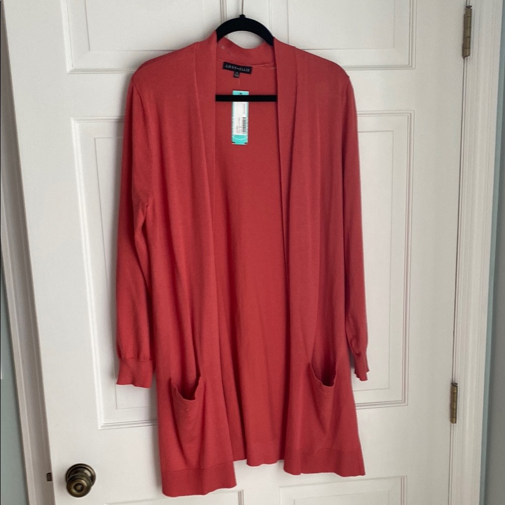 NWT Love Ellie XL coral Lightweight Open-Front Cardigan Sweater feom Stitch Fix